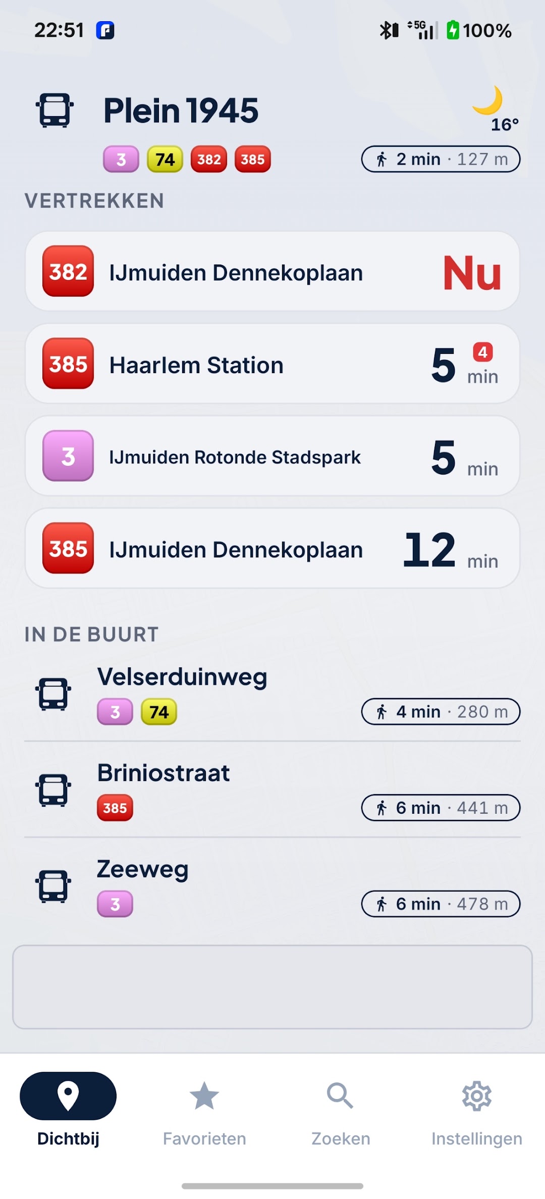 Live vertrektijden vanaf de halte in de buurt